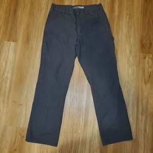 Carhartt Rugged Flex Work Pants Mens Gray 33 Duck Double Front Utility Zipper